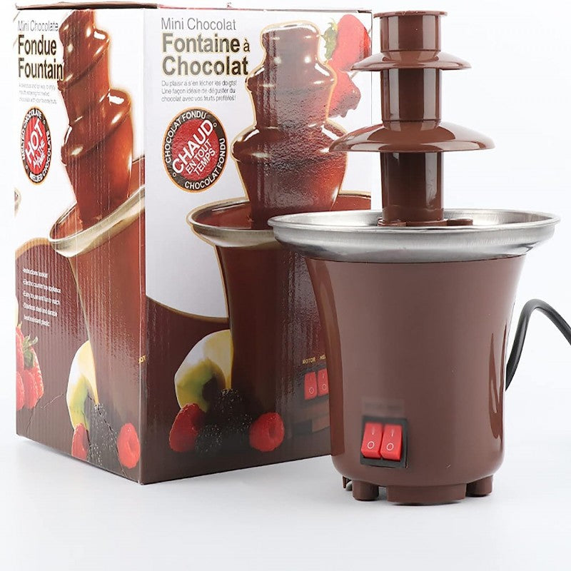 3 Tiers Electric Melting Machine Chocolate Fountain  | Mini Hot Chocolate Fondue Pot, 1.5-Pound Capacity