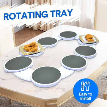 Expandable Lazy Susan Turntable Rotating Serving Tray – 8-Plate Capacity
