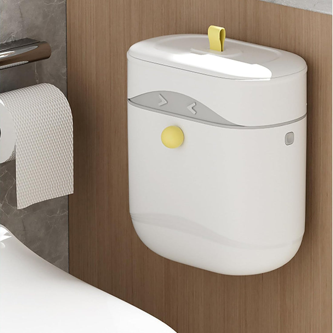 Wall-Mounted Swing-Top Waste Bin – Waterproof Space-Saver