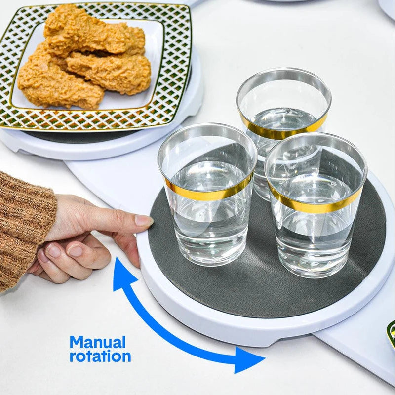 Expandable Lazy Susan Turntable Rotating Serving Tray – 8-Plate Capacity