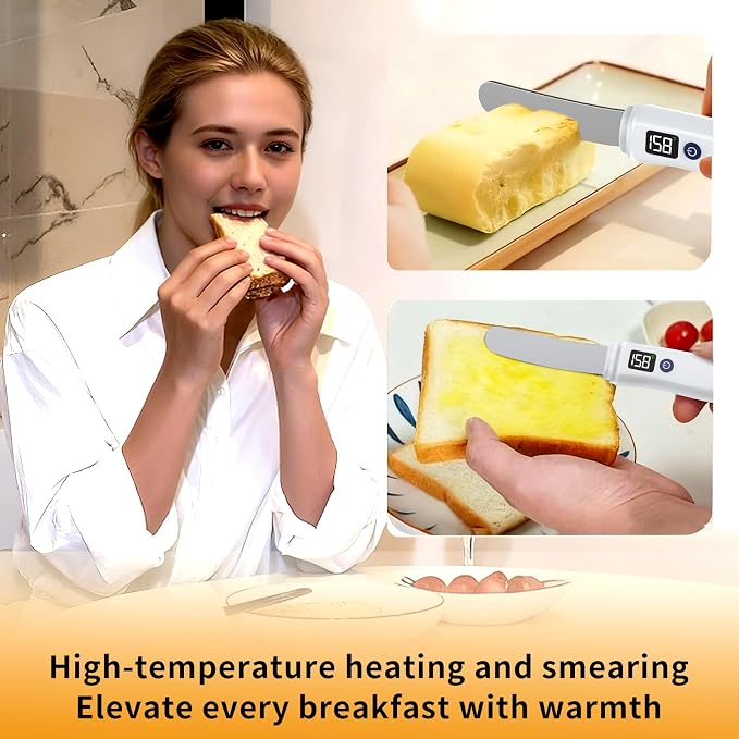 Electric Heated Butter Knife with Digital Temperature Display – Rechargeable & Waterproof