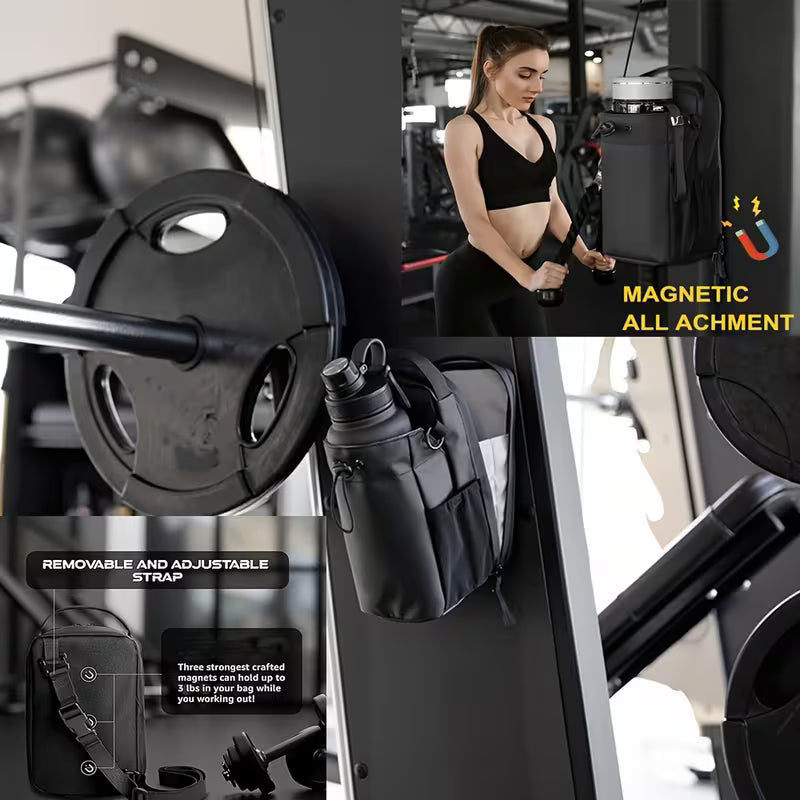 Gym Bag with Magnetic Closure – Large Capacity Sports Water Bottle Holder