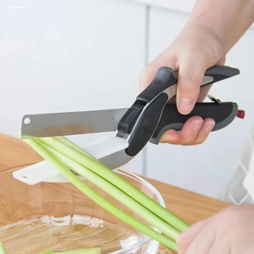 2-in-1 Smart Stainless Steel Food & Amp Vegetable Scissors