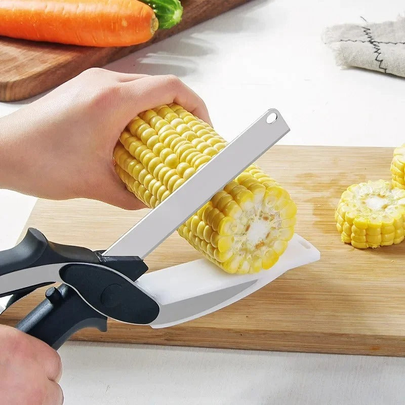 2-in-1 Smart Stainless Steel Food & Amp Vegetable Scissors