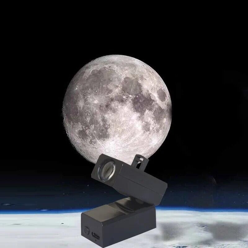 Earth Moon Projection Lamp – Rechargeable Star & Planet Projector LED Night Light