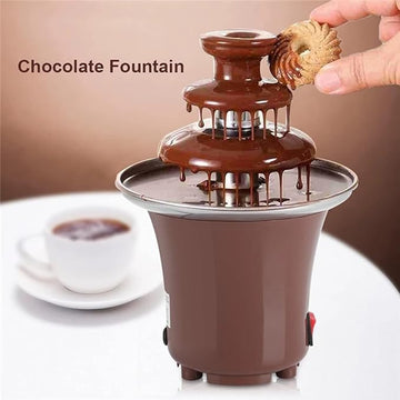 3 Tiers Electric Melting Machine Chocolate Fountain  | Mini Hot Chocolate Fondue Pot, 1.5-Pound Capacity